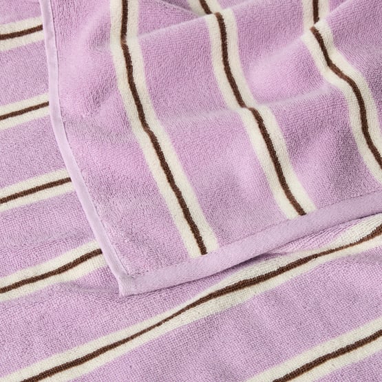 Charlie Lilac & Chocolate Stripe Towel Range