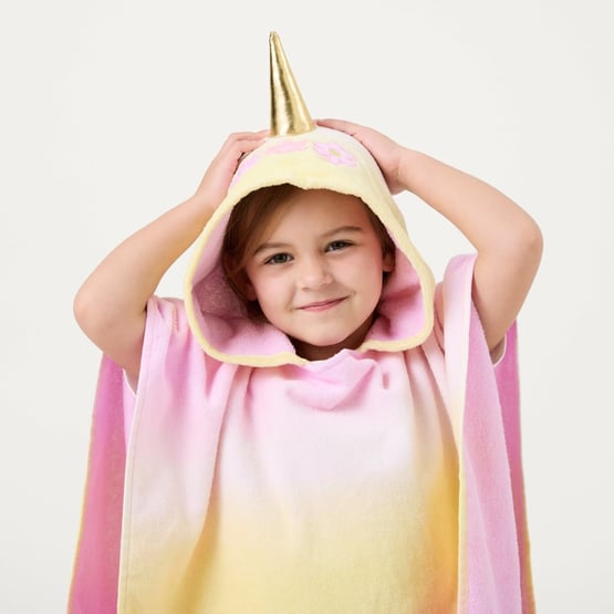 Bella Unicorn Character Pink Beach Hooded Towel