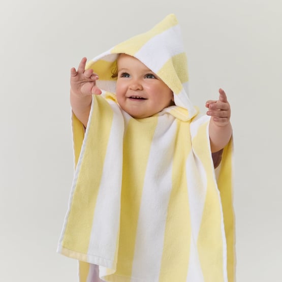 Yellow Stripe Beach Hooded Towel
