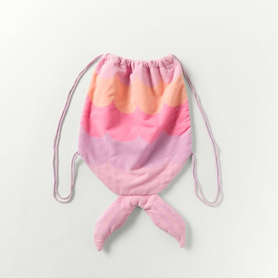Mermaid Character Pink & Lilac Drawstring Bag
