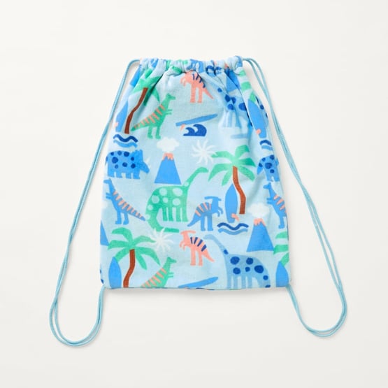 Dinosaur Paradise Blue Waterproof Beach Bag