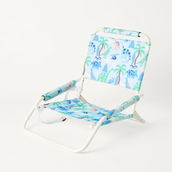 Dinosaur Paradise Blue Printed Beach Chair