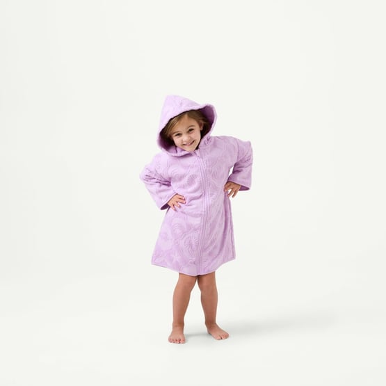 High-Low Lilac Zip Up Hooded Towel