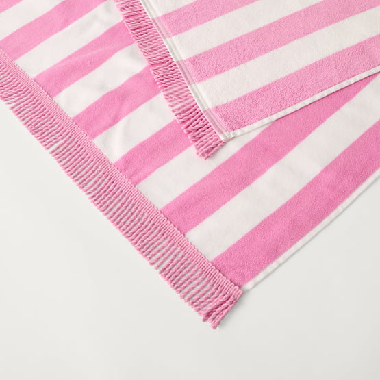 Pink Stripe Beach Towel