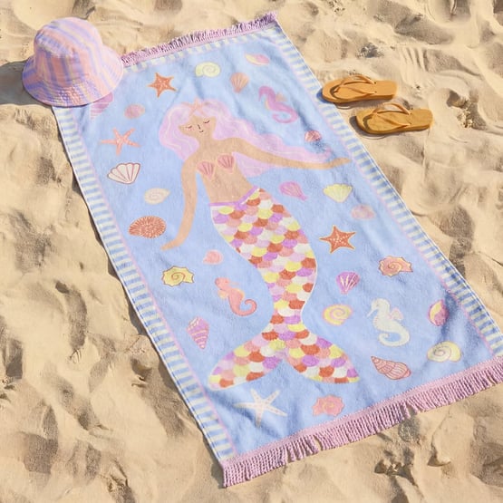 Mermaid Wonder Lilac Beach Towel