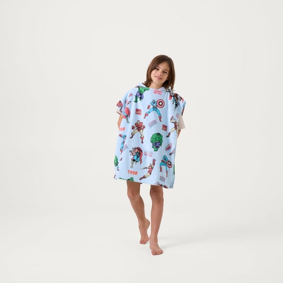 Marvel Comics Blue Hooded Beach Towel