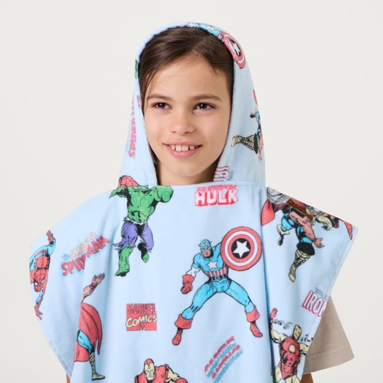 Marvel Comics Blue Hooded Beach Towel