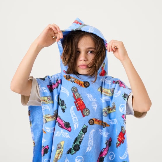 Mattel Hot Wheels Blue Beach Hooded Towel