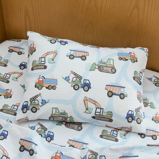 Dig It Stonewashed Blue Cot Sheet Set