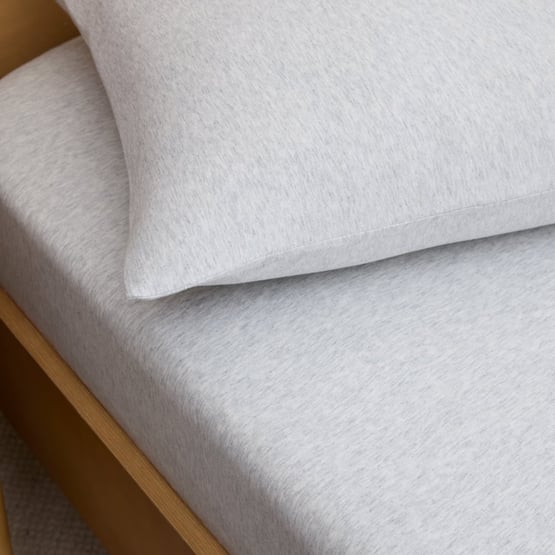 Organic Cotton Jersey Marle Grey Fitted Sheet Set