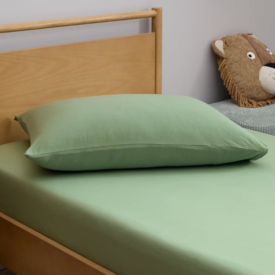Organic Cotton Jersey Pine Green Fitted Sheet Set