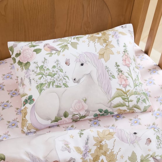 Fleur Harris Unicorn Dreams White Cot Quilted Quilt Cover Set