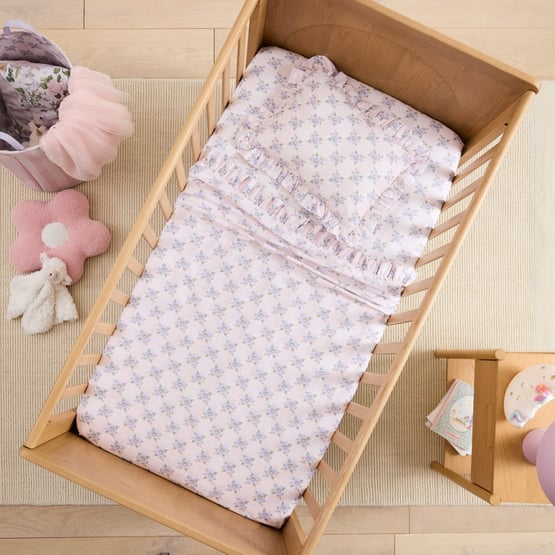 Fleur Harris Dainty Daisy Pink Cot Sheet Set