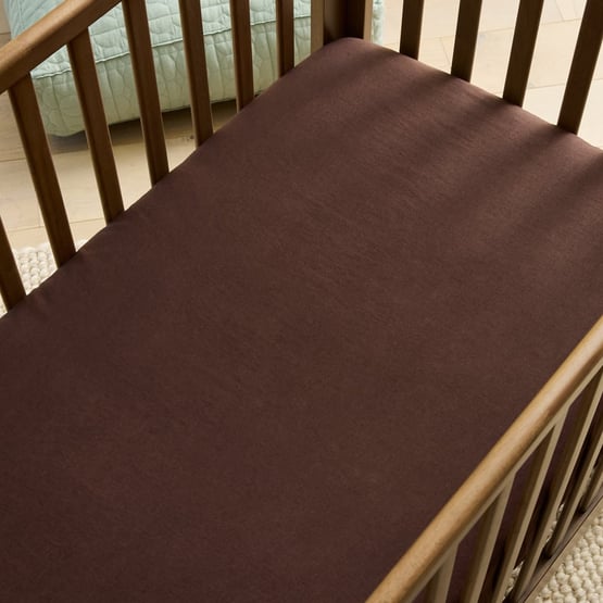 Vintage Washed Linen Chocolate Fitted Sheet