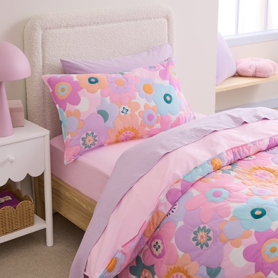 Poppy Floral Quilted Quilt Cover Set