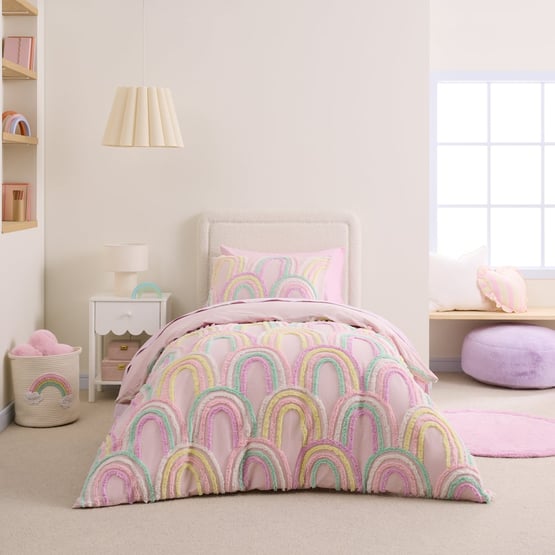 Ruby Tufted Rainbow Quilt Cover Set 