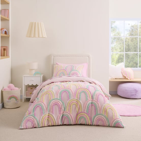 Ruby Tufted Rainbow Quilt Cover Set 
