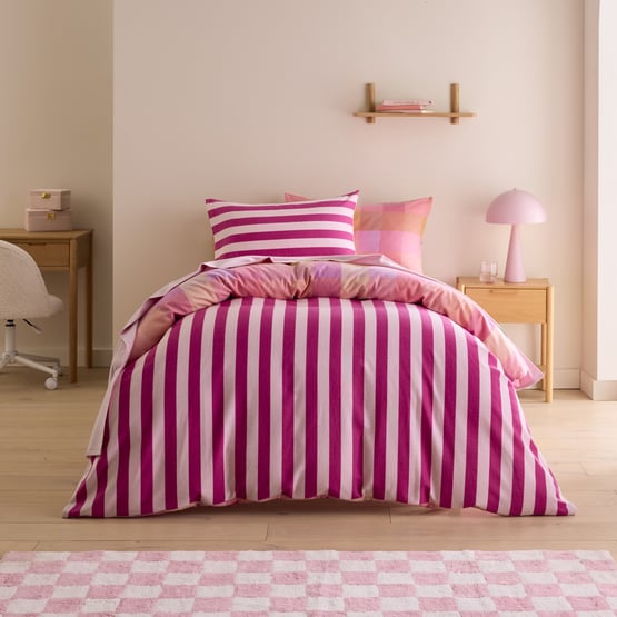 Morgan Pink Check Flannelette Quilt Cover Set