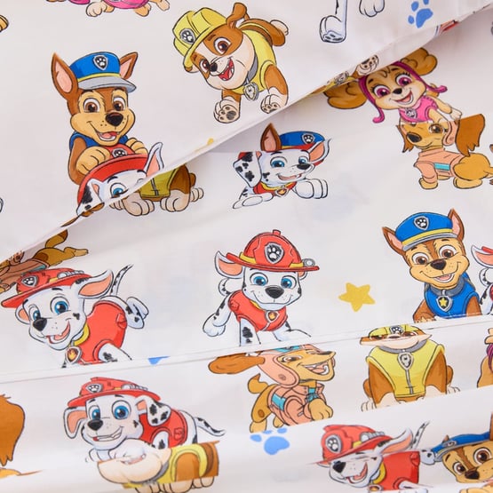 Paramount Paw Patrol White Cot Sheet Set 