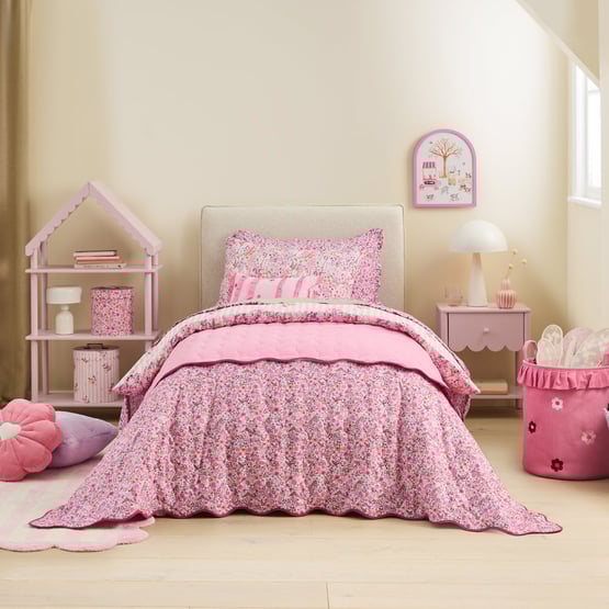 Heirloom Ellie Pink Cord Coverlet