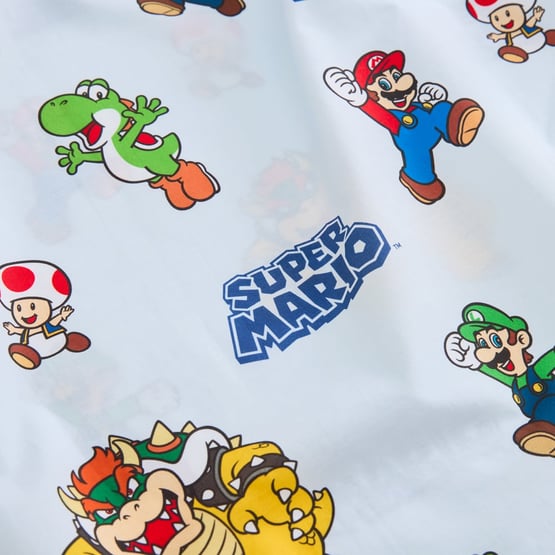 Nintendo Super Mario Blue Cot Sheet Set