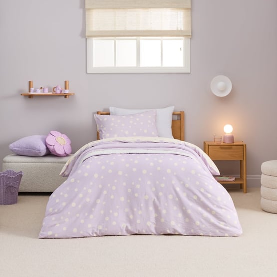 Stonewashed Sloane Lilac Spot Quilt Cover Set