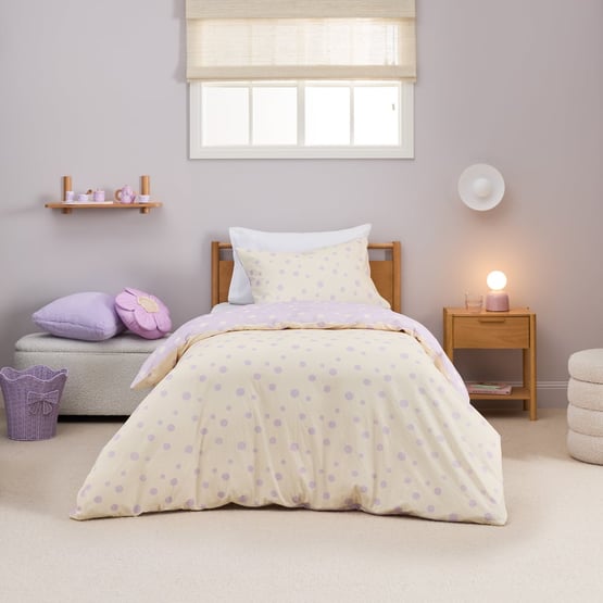 Stonewashed Sloane Lilac Spot Quilt Cover Set