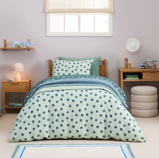 Stonewashed Sloane Sage Spot Quilt Cover Set