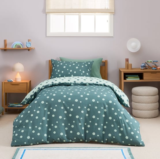 Stonewashed Sloane Sage Spot Quilt Cover Set