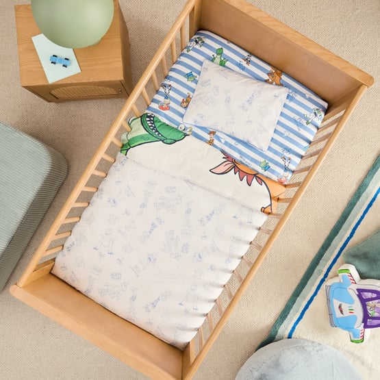 Disney Pixar Toy Story Kindness Club Natural Cot Quilt Cover Set 