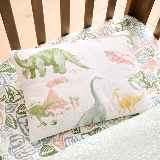Bedrock Dreams White Cot Quilted Quilt Cover Set