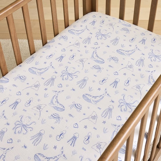 Ocean Lullaby Sea Friends Blue Sheet Pack of 2