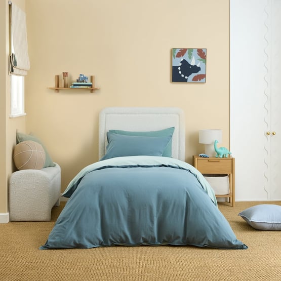 Stonewashed Cotton Sage & Forest Quilt Cover Set