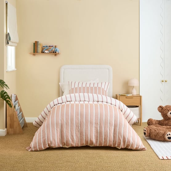 Freddie Matelasse Blue & Chocolate Quilt Cover Set