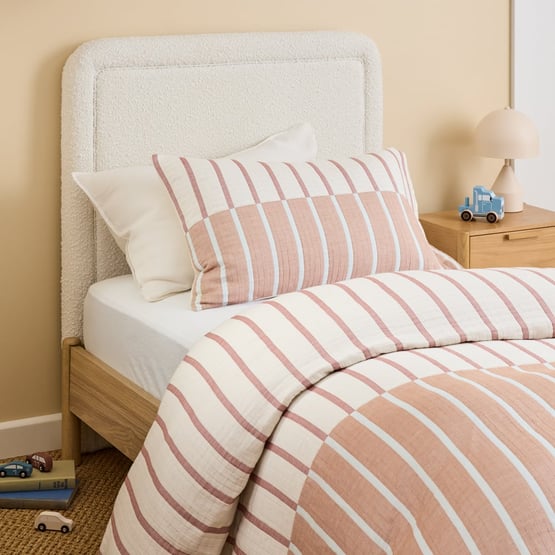 Freddie Matelasse Blue & Chocolate Quilt Cover Set