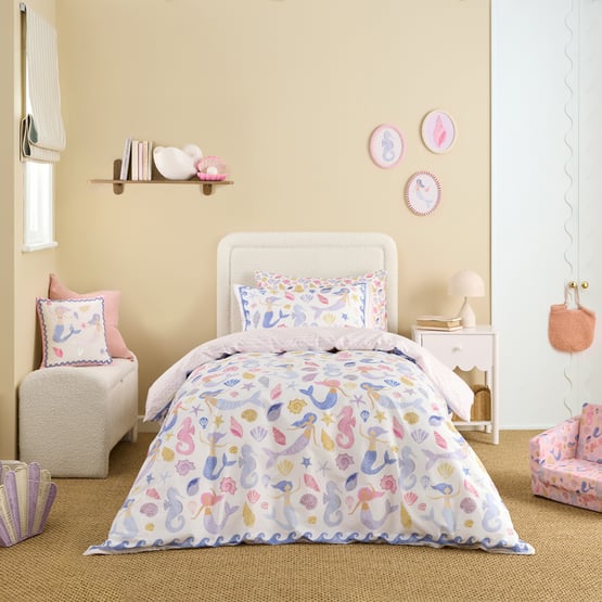 Shelley White Mermaid Quilt Cover Set
