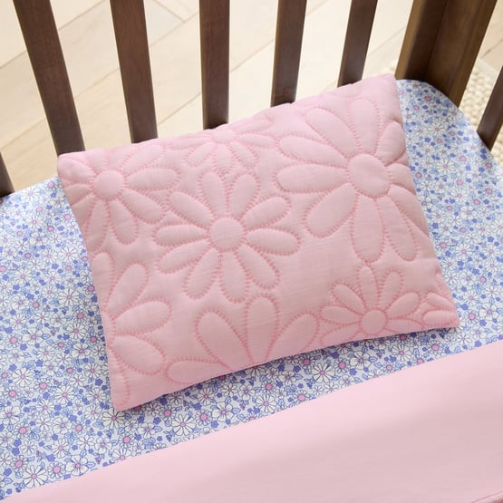 Daisy Pink Quilted Cot Quilt Cover Set