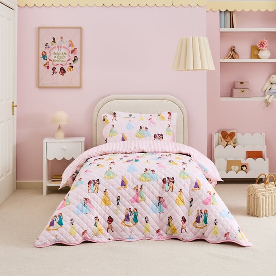 Disney Princess Pink Quilted Quilt Cover Set