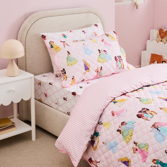 Disney Princess Pink Quilted Quilt Cover Set
