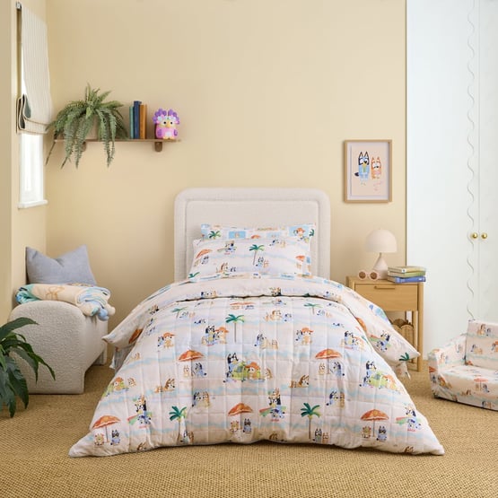 Bluey Family Trip Multi Quilted Quilt Cover Set