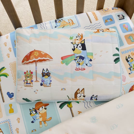 Bluey Family Trip Multi Cot Quilted Quilt Cover Set