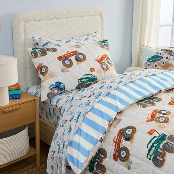 Big Off Road Adventure Natural Quilted Quilt Cover Set