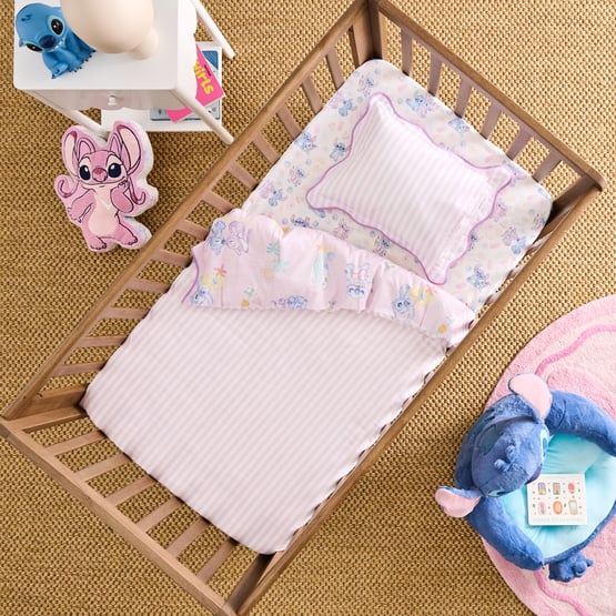 Disney Stitch Aloha Pink Cot Quilt Cover Set
