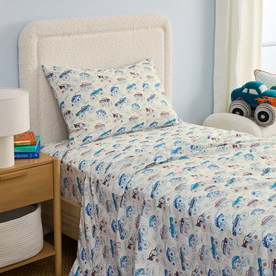 Big Off Road Adventure White Sheet Set