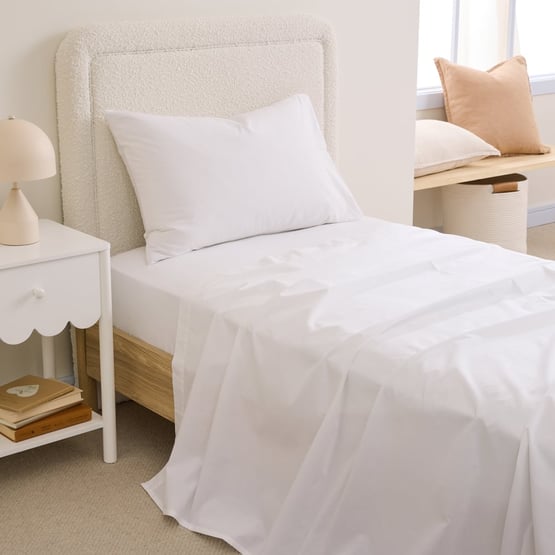 Organic Cotton White Percale Sheet Set
