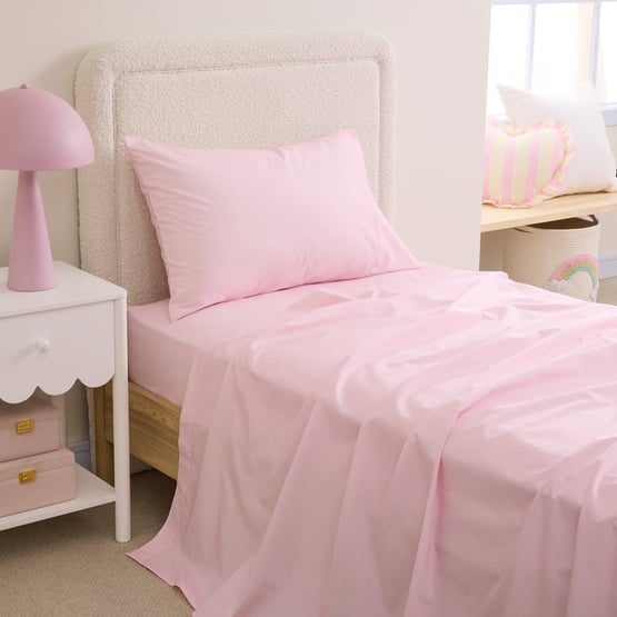 Organic Cotton Pink Percale Sheet Set
