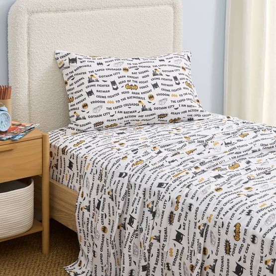 Warner Bros Batman White Caped Crusader Sheet Set