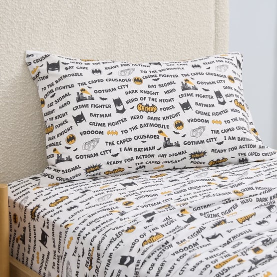 Warner Bros Batman White Caped Crusader Sheet Set