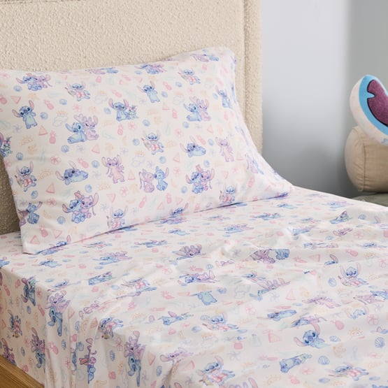 Disney Stitch Aloha White Sheet Set