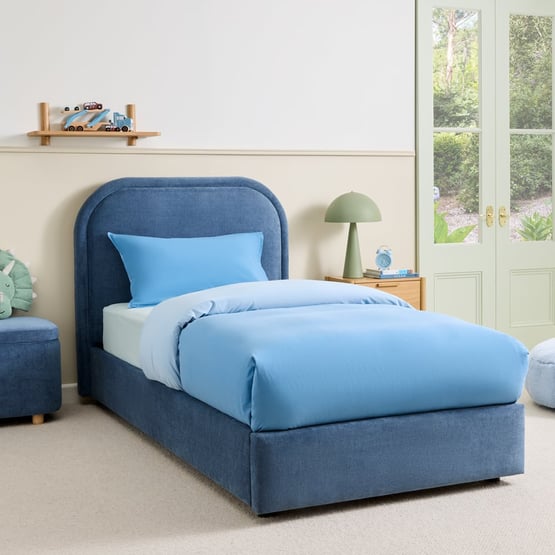 Lennox Blue Full Bed with Drawer